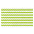 Lime Green And White Chevron Print Polyester Doormat