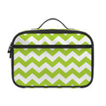 Lime Green And White Chevron Print Portable Lunch Bag