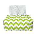 Lime Green And White Chevron Print Rectangle Tissue Box Cover