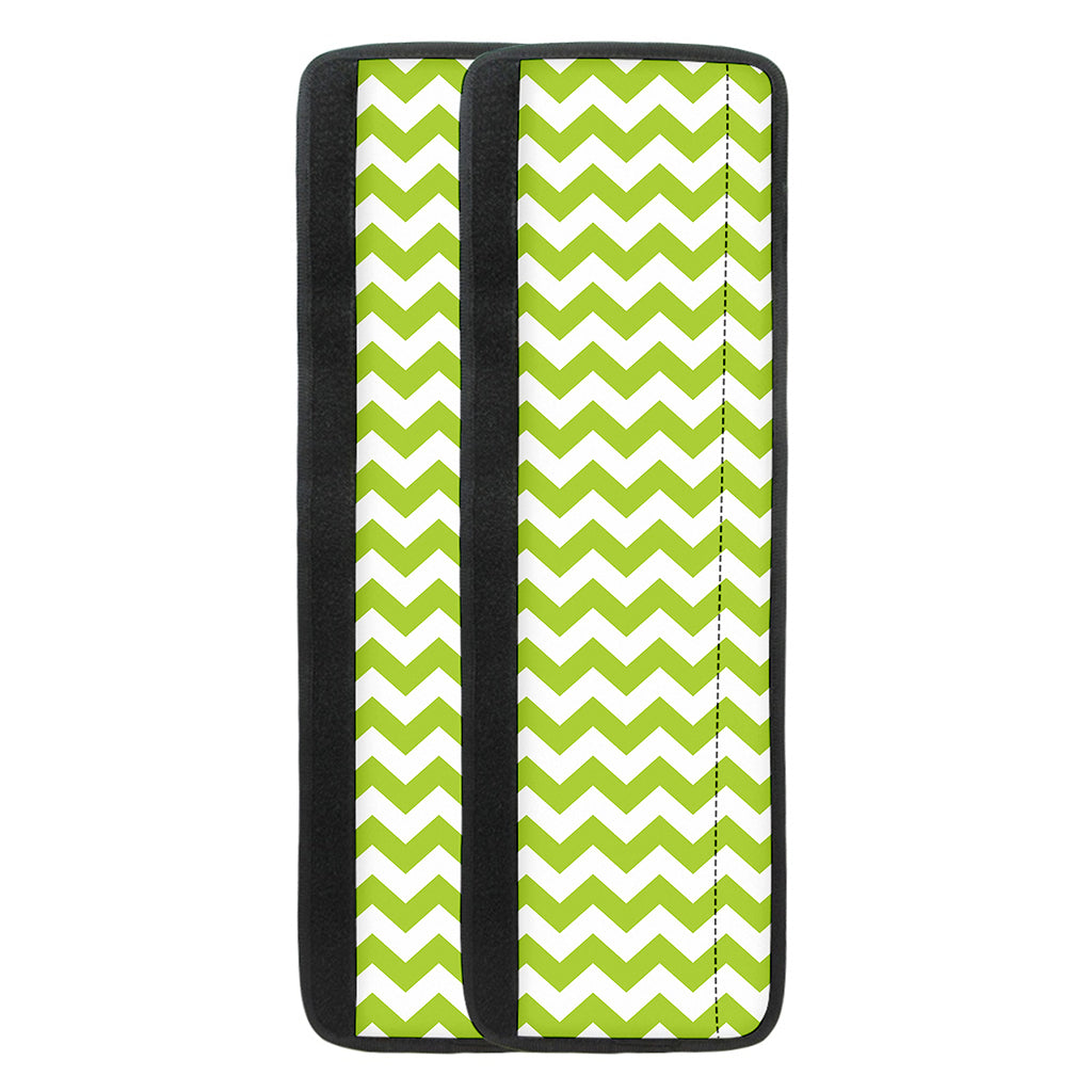Lime Green And White Chevron Print Refrigerator Handle Covers