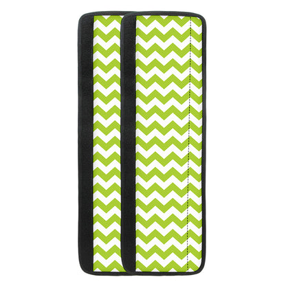Lime Green And White Chevron Print Refrigerator Handle Covers
