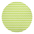 Lime Green And White Chevron Print Round Blanket