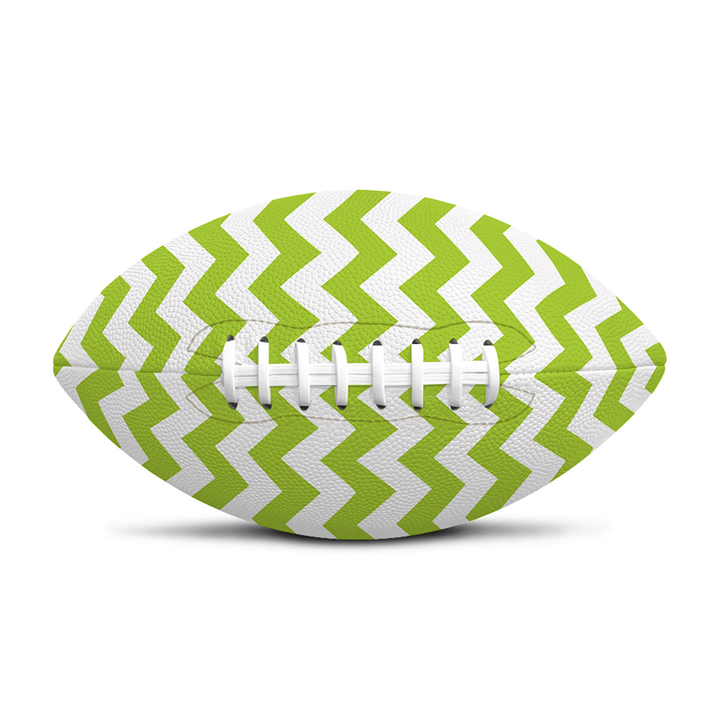 Lime Green And White Chevron Print Rugby Ball
