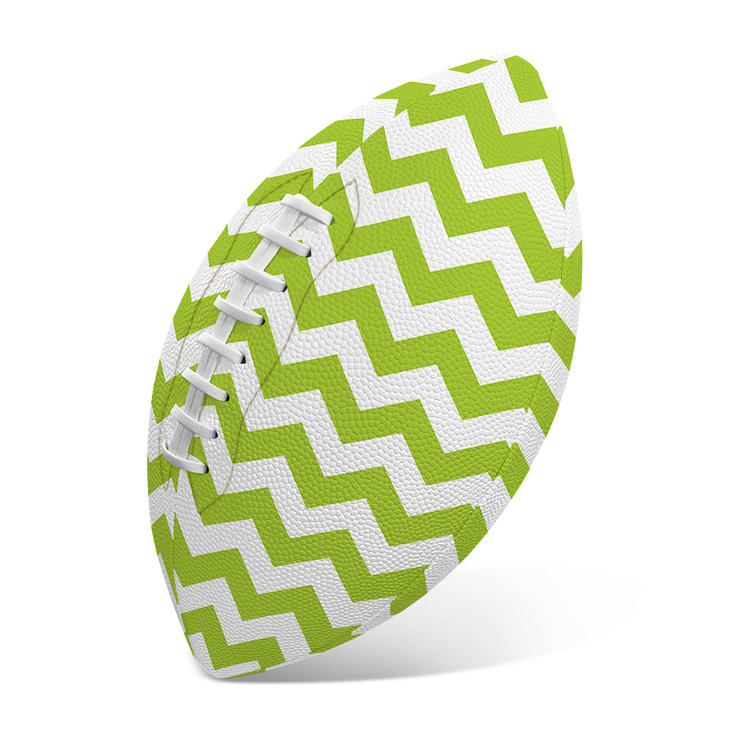Lime Green And White Chevron Print Rugby Ball