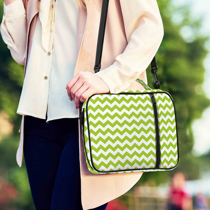 Lime Green And White Chevron Print Shoulder Strap Bible Bag