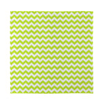 Lime Green And White Chevron Print Silk Bandana