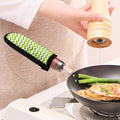 Lime Green And White Chevron Print Skillet Handle Cover