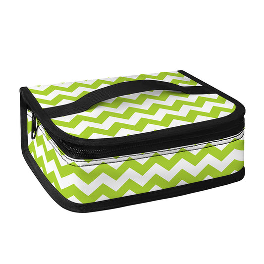 Lime Green And White Chevron Print Small Lunch Bag
