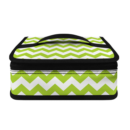 Lime Green And White Chevron Print Small Lunch Bag
