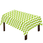 Lime Green And White Chevron Print Tablecloth