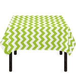 Lime Green And White Chevron Print Tablecloth