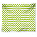 Lime Green And White Chevron Print Tapestry