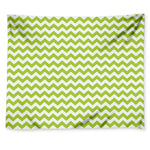 Lime Green And White Chevron Print Tapestry