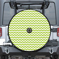 Lime Green And White Chevron Print Tire Cover With Camera Hole