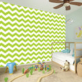Lime Green And White Chevron Print Wall Sticker