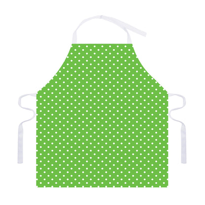 Lime Green And White Polka Dot Print Adjustable Apron