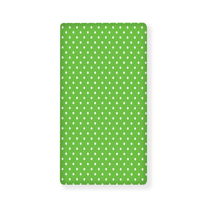 Lime Green And White Polka Dot Print Baby Crib Sheet