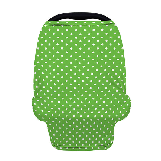 Lime Green And White Polka Dot Print Baby Seat Cover