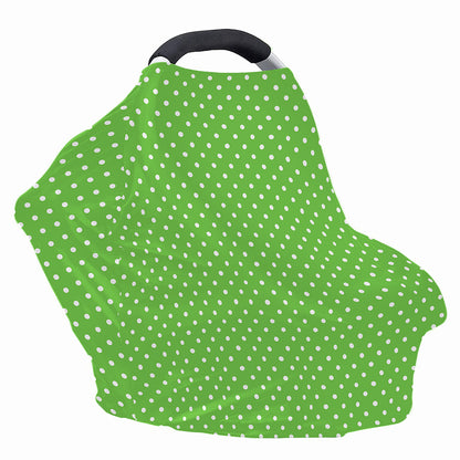 Lime Green And White Polka Dot Print Baby Seat Cover