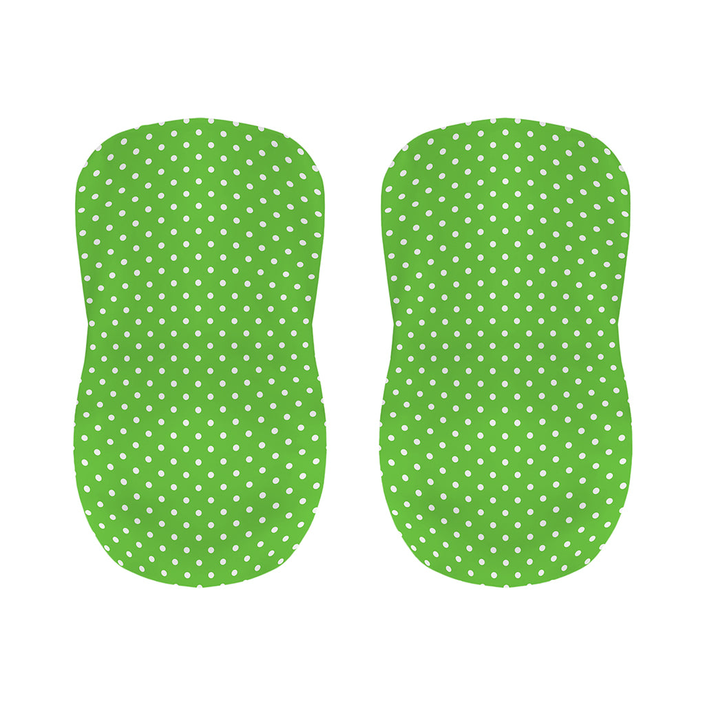 Lime Green And White Polka Dot Print Bar Stool Covers