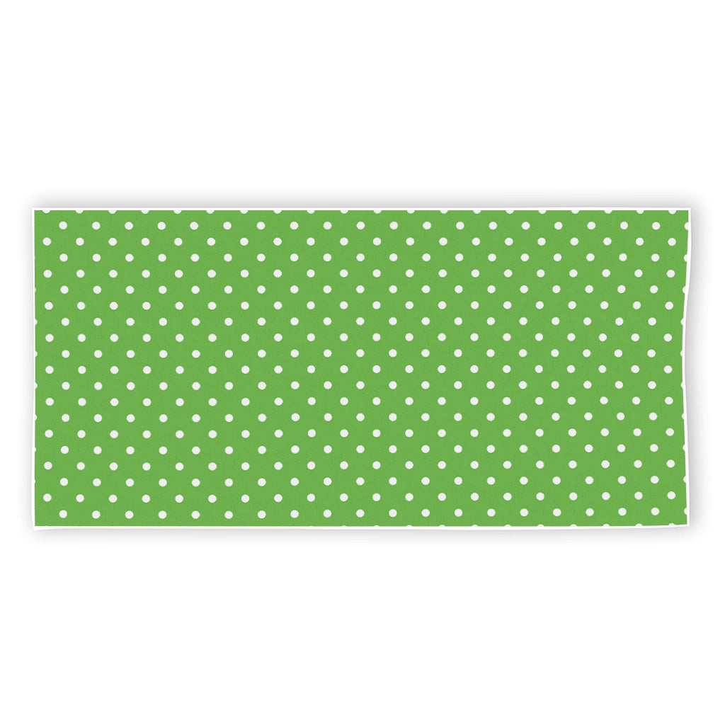 Lime Green And White Polka Dot Print Beach Towel