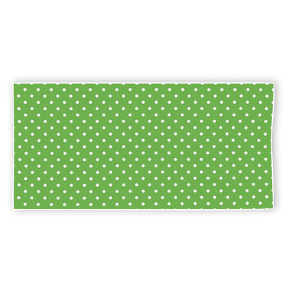 Lime Green And White Polka Dot Print Beach Towel