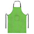 Lime Green And White Polka Dot Print Bib Apron With Pocket