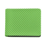 Lime Green And White Polka Dot Print Bifold Wallet