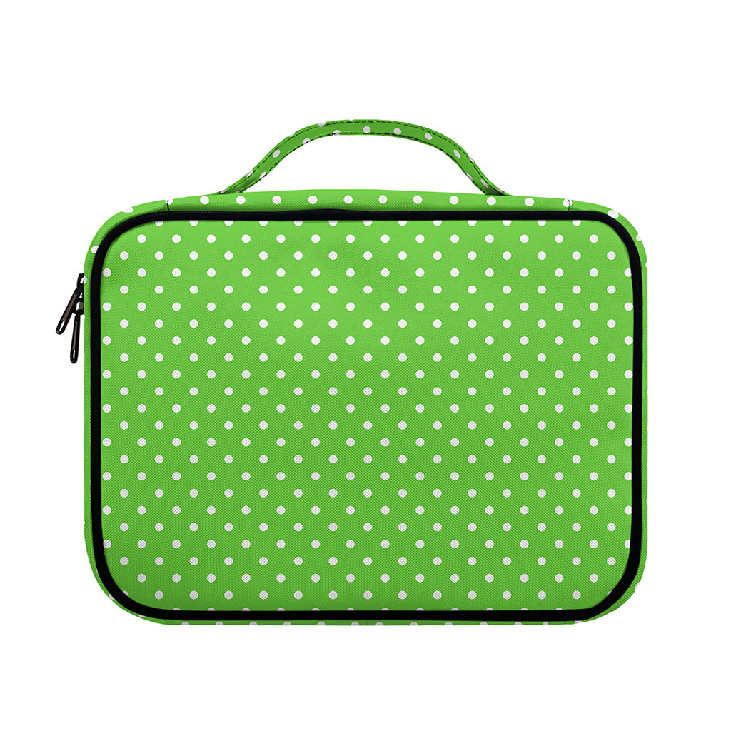 Lime Green And White Polka Dot Print Briefcase Bible Bag