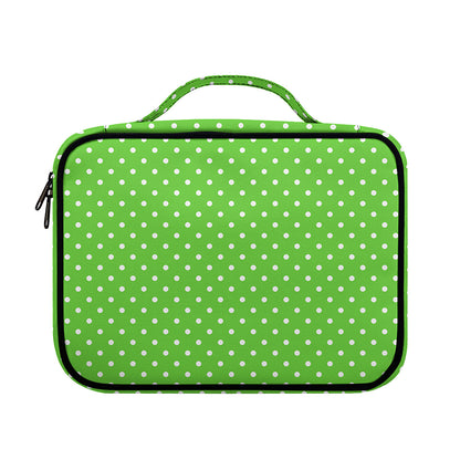 Lime Green And White Polka Dot Print Briefcase Bible Bag