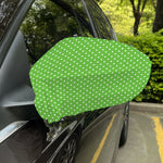 Lime Green And White Polka Dot Print Car Side Mirror Covers