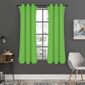Lime Green And White Polka Dot Print Grommet Curtain Panels