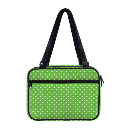 Lime Green And White Polka Dot Print Double Strap Bible Bag