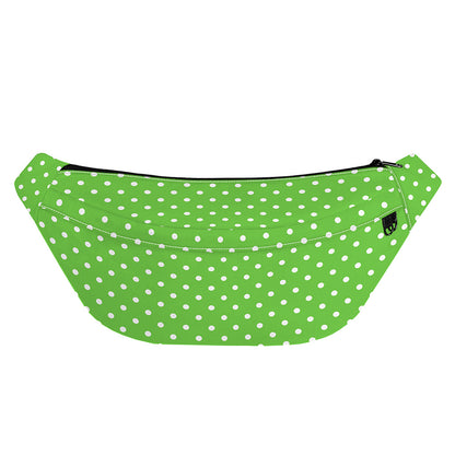 Lime Green And White Polka Dot Print Fanny Pack