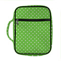 Lime Green And White Polka Dot Print Front Pocket Bible Bag