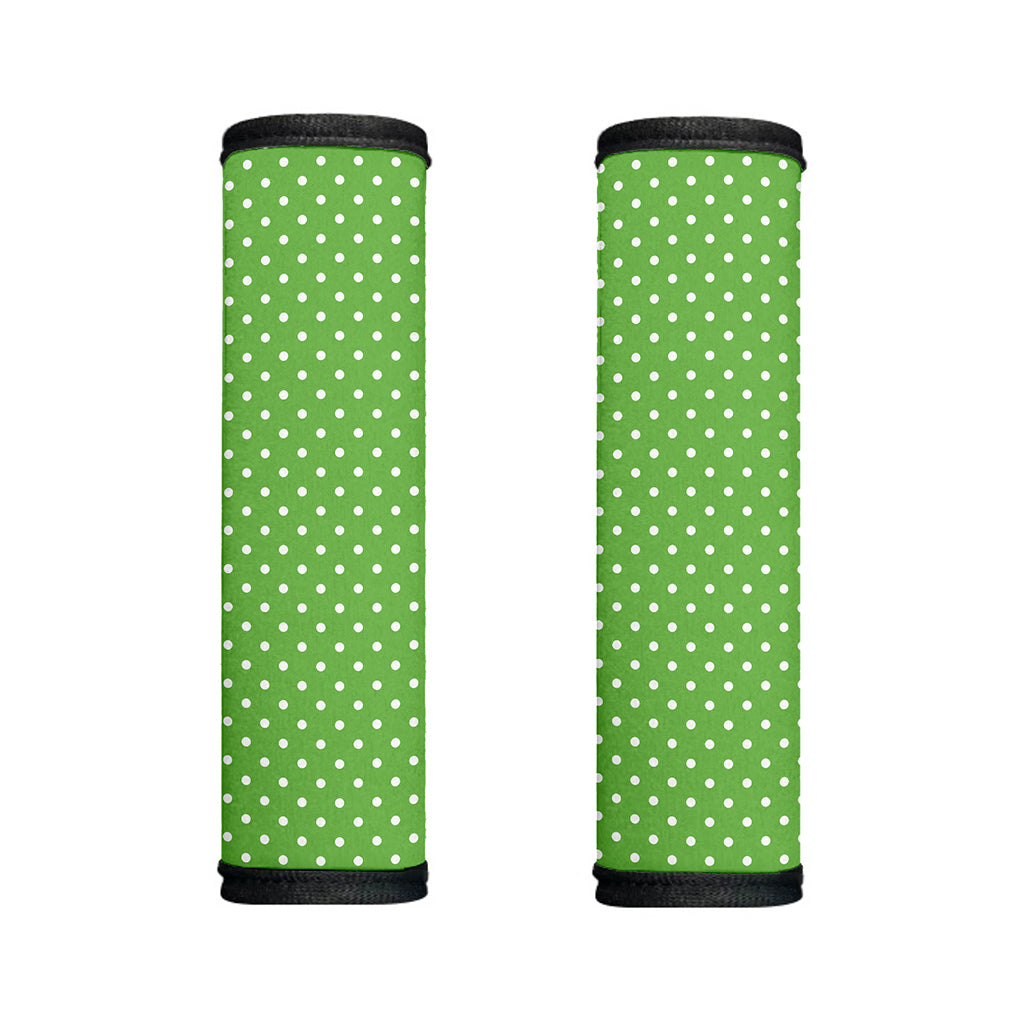 Lime Green And White Polka Dot Print Handle Covers