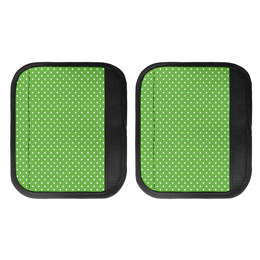 Lime Green And White Polka Dot Print Handle Covers