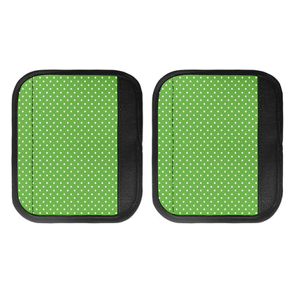 Lime Green And White Polka Dot Print Handle Covers
