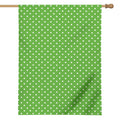 Lime Green And White Polka Dot Print House Flag