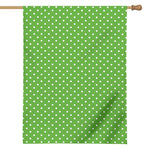 Lime Green And White Polka Dot Print House Flag