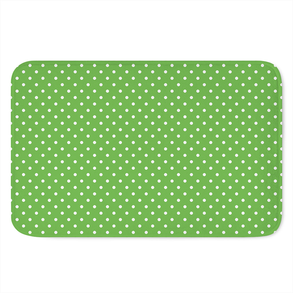 Lime Green And White Polka Dot Print Indoor Door Mat