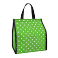Lime Green And White Polka Dot Print Insulated Lunch Tote