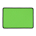Lime Green And White Polka Dot Print Kitchen Mat