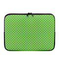 Lime Green And White Polka Dot Print Laptop Sleeve