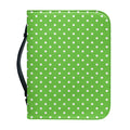 Lime Green And White Polka Dot Print Leather Bible Cover