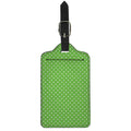 Lime Green And White Polka Dot Print Luggage Tag