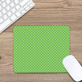 Lime Green And White Polka Dot Print Mouse Pad