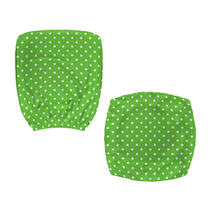 Lime Green And White Polka Dot Print Office Chair Cover