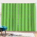 Lime Green And White Polka Dot Print Pencil Pleat Curtains