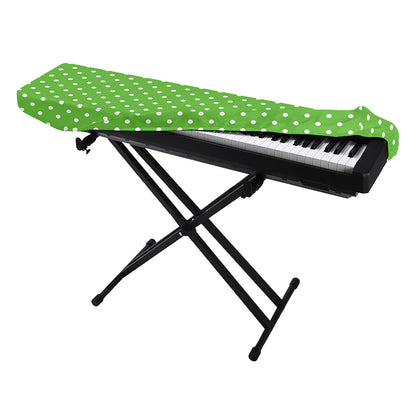Lime Green And White Polka Dot Print Piano Keyboard Cover